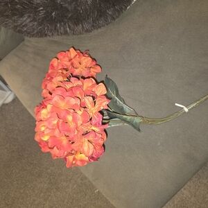 Vibrant Orange Artificial Hydrangea Bouquet (3 Stems)